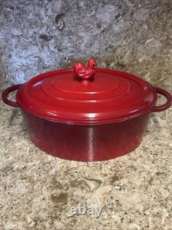 Staub #27 Faitout en Fonte Rouge 4 QT avec Poignée en Coq Fabriqué en France