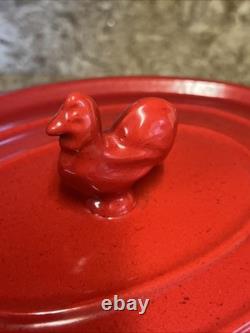 Staub #27 Faitout en Fonte Rouge 4 QT avec Poignée en Coq Fabriqué en France