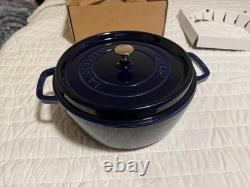 Staub Cocotte ronde en fonte 6,33 qt, bleu foncé