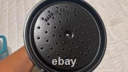 Staub Cocotte ronde en fonte de 5,5 pintes, bleu turquoise, fabriquée en France