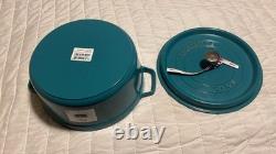 Staub Cocotte ronde en fonte de 5,5 pintes, bleu turquoise, fabriquée en France