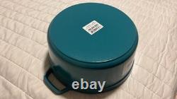 Staub Cocotte ronde en fonte de 5,5 pintes, bleu turquoise, fabriquée en France