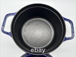 Staub La Cocotte En Fonte Émaillée N°22 Bleue 8 1/2 France