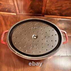 Staub La Cocotte n°31 Cocotte ovale en fonte émaillée 5,75 qt Couvercle coq France