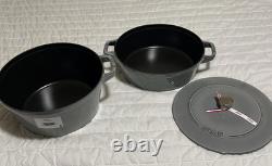 Staub en fonte, 5 qt, rond, cocotte, ensemble empilable de 3 pièces Staub en fonte, 5 qt, rond, cocotte, ensemble empilable de 3 pièces