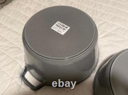 Staub en fonte, 5 qt, rond, cocotte, ensemble empilable de 4 pièces