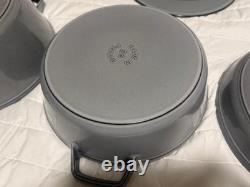Staub en fonte, 5 qt, rond, cocotte, ensemble empilable de 4 pièces