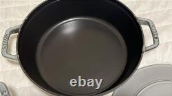 Staub en fonte, 5 qt, rond, faitout, ensemble empilable de 3 pièces