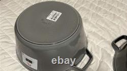 Staub en fonte, 5 qt, rond, faitout, ensemble empilable de 3 pièces