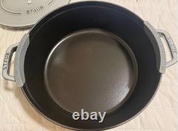 Staub en fonte, 5 qt, ronde, cocotte, ensemble empilable de 4 pièces, gris