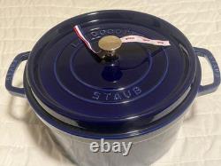 Staub en fonte 7 qt, ronde, cocotte, bleu foncé