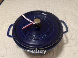 Staub en fonte 7 qt, ronde, cocotte, bleu foncé