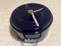 Staub en fonte 7 qt, ronde, cocotte, bleu foncé