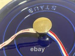 Staub en fonte 7 qt, ronde, cocotte, bleu foncé