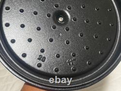 Staub en fonte 7 qt, ronde, cocotte, bleu foncé