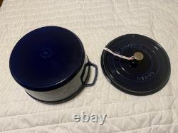 Staub en fonte 7 qt, ronde, cocotte, bleu foncé