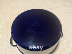 Staub en fonte 7 qt, ronde, cocotte, bleu foncé