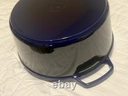 Staub en fonte 7 qt, ronde, cocotte, bleu foncé