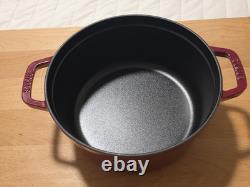 Staub en fonte de 4 qt, ronde, cocotte, cerise