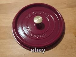 Staub en fonte de 4 qt, ronde, cocotte, cerise