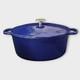 Sur La Table Oval Bleu Fonte Émaillée Noire Intérieur Faitout Avec Couvercle 8qt