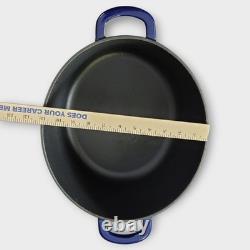 Sur La Table Oval Bleu Fonte Émaillée Noire Intérieur Faitout Avec Couvercle 8Qt