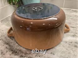 Trouvaille rare Le Creuset France #20 Cocotte en émail brun caramel 2,5 litres avec couvercle