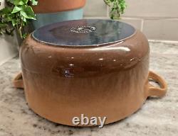 Trouvaille rare Le Creuset France #20 Cocotte en émail brun caramel 2,5 litres avec couvercle