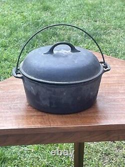 Ustensiles de cuisine en fonte ancienne Chicago Hardware Foundry Dutch Oven/Lid Martelé 8 Qt