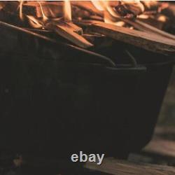Utilisation de la fonte néerlandaise pour camping dans le four avec poignée en métal et couvercle - Ustensiles de cuisine pour barbecue