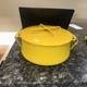 Vintage Dansk Kobenstyle Ihq Jaune France Émail 4 Qt Casserole Cocotte Trivet Couvercle