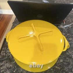 VINTAGE DANSK Kobenstyle IHQ Jaune France Émail 4 qt Casserole Cocotte Trivet Couvercle