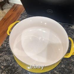 VINTAGE DANSK Kobenstyle IHQ Jaune France Émail 4 qt Casserole Cocotte Trivet Couvercle