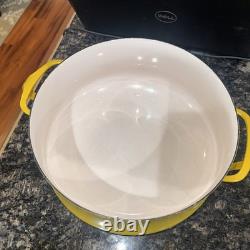 VINTAGE DANSK Kobenstyle IHQ Jaune France Émail 4 qt Casserole Cocotte Trivet Couvercle