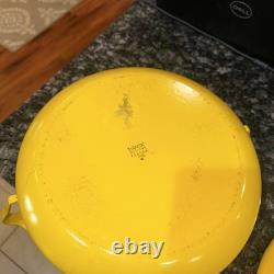 VINTAGE DANSK Kobenstyle IHQ Jaune France Émail 4 qt Casserole Cocotte Trivet Couvercle