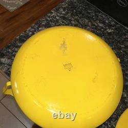 VINTAGE DANSK Kobenstyle IHQ Jaune France Émail 4 qt Casserole Cocotte Trivet Couvercle