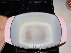 VINTAGE LE CREUSET - Faitout en fonte émaillée rose de 3,5 Qt avec couvercle