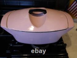 VINTAGE LE CREUSET - Faitout en fonte émaillée rose de 3,5 Qt avec couvercle