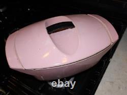 VINTAGE LE CREUSET - Faitout en fonte émaillée rose de 3,5 Qt avec couvercle
