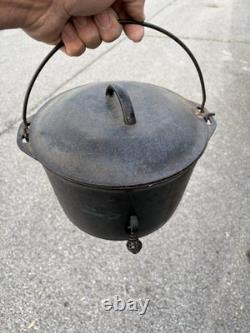 VTG Griswold #8 Faitout en Fonte avec couvercle, fraîchement récupéré de la grange Spikes