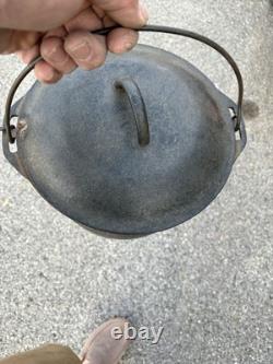VTG Griswold #8 Faitout en Fonte avec couvercle, fraîchement récupéré de la grange Spikes