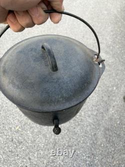 VTG Griswold #8 Faitout en Fonte avec couvercle, fraîchement récupéré de la grange Spikes