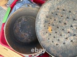 VTG Griswold #8 Faitout en Fonte avec couvercle, fraîchement récupéré de la grange Spikes