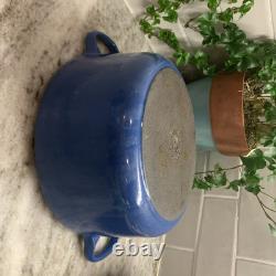 VTG LE CREUSET #22 Faitout en Fonte Émaillée Bleue 3,5 qt R110