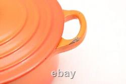 VTG Le Creuset 18 B Flamme Orange 2qt Cocotte en fonte émaillée avec couvercle