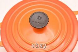 VTG Le Creuset 18 B Flamme Orange 2qt Cocotte en fonte émaillée avec couvercle