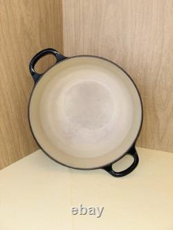 VTG Le Creuset #22 Faitout en fonte émaillée noire avec couvercle 3,5 quarts France