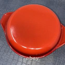 VTG Le Creuset 24 Cocotte en fonte émaillée rouge 9 large 4 profonde France