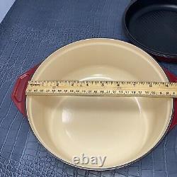 VTG Le Creuset 24 Cocotte en fonte émaillée rouge 9 large 4 profonde France