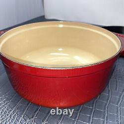 VTG Le Creuset 24 Cocotte en fonte émaillée rouge 9 large 4 profonde France